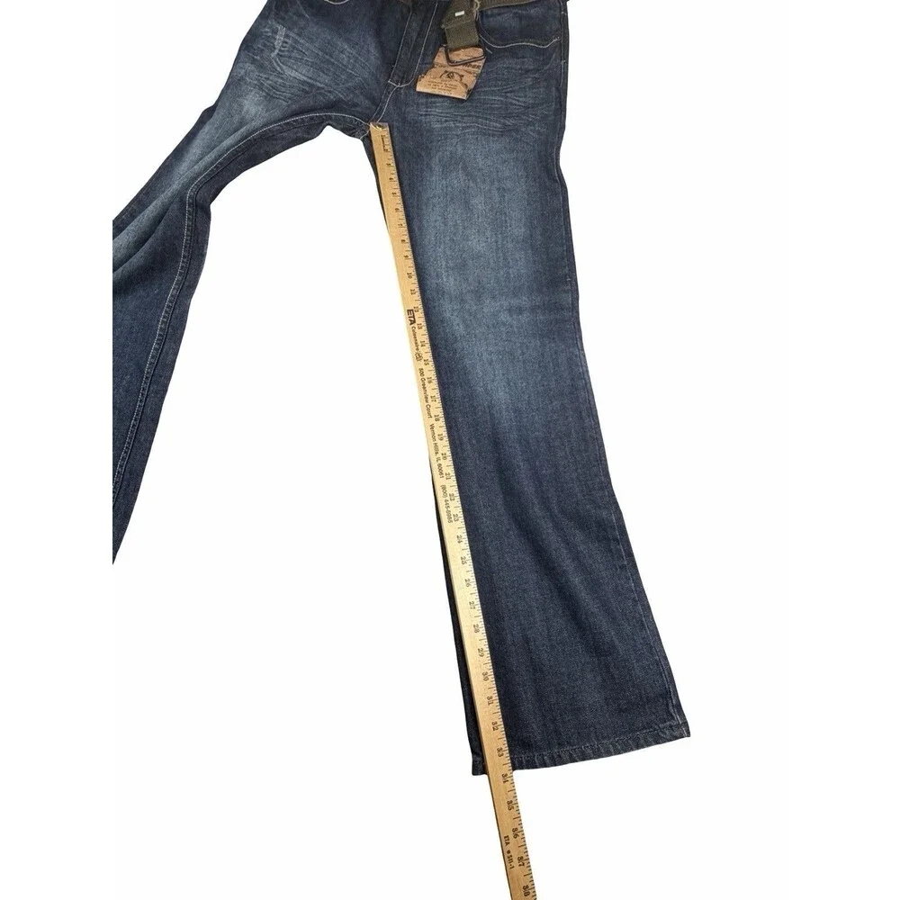 Flypaper Jeans Mens 32x34 Blue BootCut Fit Whiskered Wash Denim NWT Western